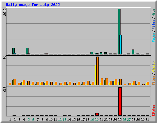 Daily usage for July 2025