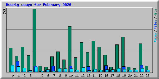 Hourly usage for February 2026